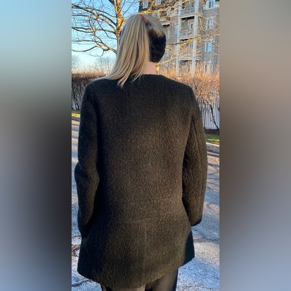 CLUB MONACO Simonya Bouclé Wool Collarless Coat, M - Picture 3 of 8